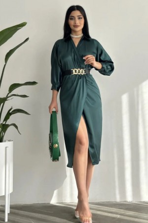 117872 TOPTAN YEŞİL ELBİSE