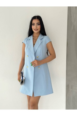 117877 TOPTAN BEBE MAVİ ELBİSE