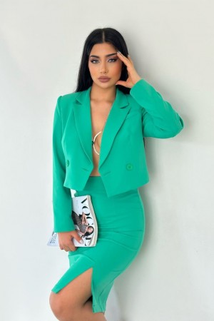 117919 TOPTAN YEŞİL ETEK TAKIM