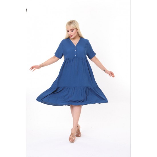 118181 TOPTAN BEBE MAVİ ELBİSE