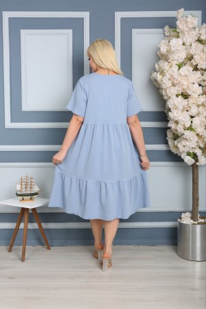 118185 TOPTAN BEBE MAVİ ELBİSE