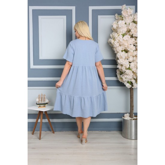 118185 TOPTAN BEBE MAVİ ELBİSE