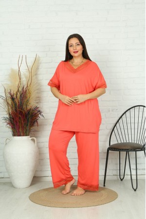 118223 TOPTAN NAR ÇİÇEĞİ PANTOLON TAKIM