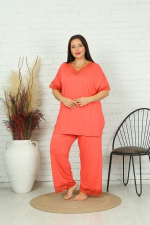 118223 TOPTAN NAR ÇİÇEĞİ PANTOLON TAKIM