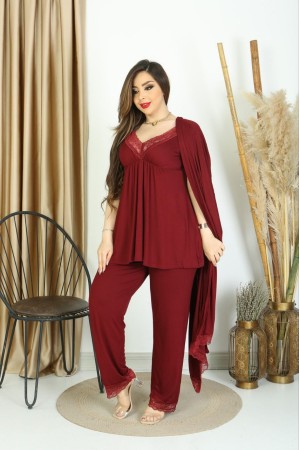 118227 TOPTAN BORDO PANTOLON TAKIM