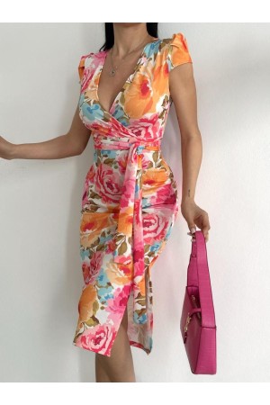 118508 TOPTAN DESENLİ ELBİSE