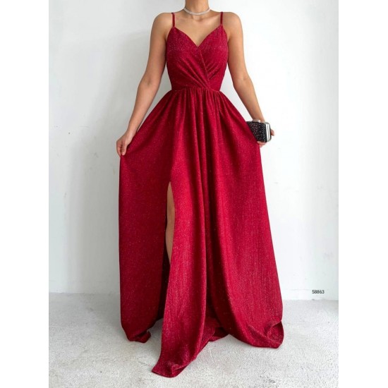 118517 burgundy Evening dress