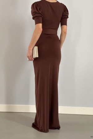 118532 coffee Evening dress