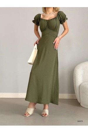 118646 TOPTAN HAKİ ELBİSE