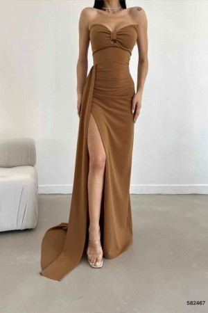 118782 coffee Evening dress