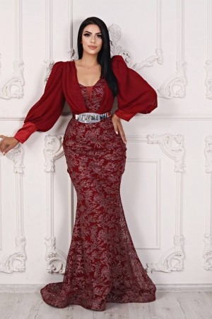 118878 TOPTAN BORDO ABİYE