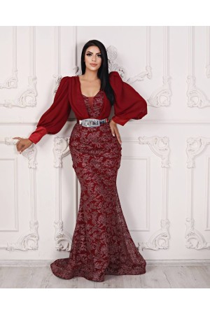 118878 TOPTAN BORDO ABİYE