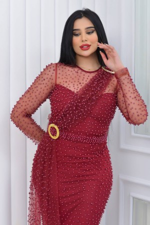 118880 TOPTAN BORDO ABİYE