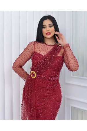 118880 TOPTAN BORDO ABİYE