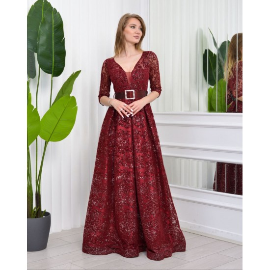 118886 burgundy Evening dress