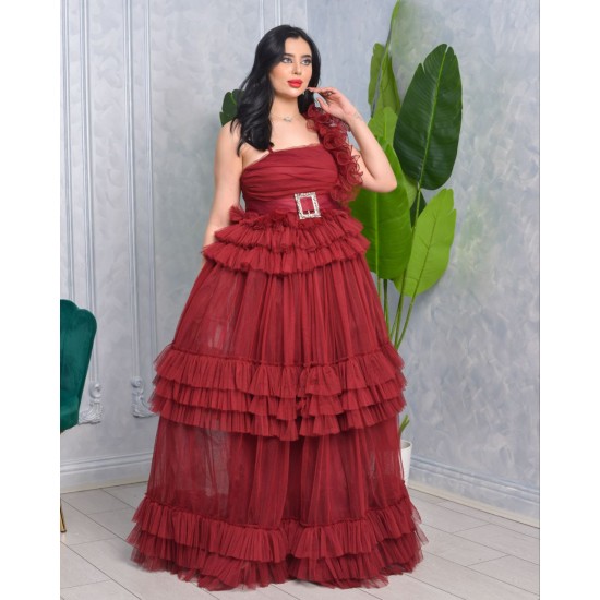118920 burgundy Evening dress