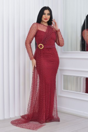 118935 TOPTAN BORDO ABİYE