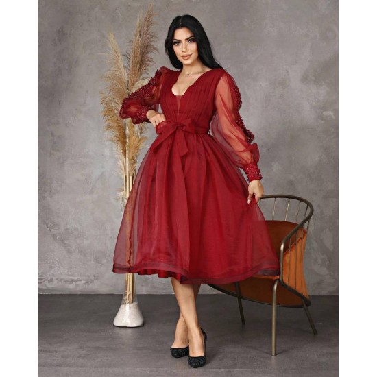 118941 burgundy Evening dress