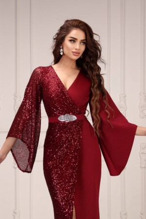 118952 TOPTAN BORDO ABİYE