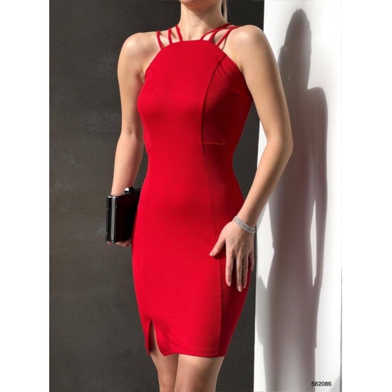 119045 red Evening dress