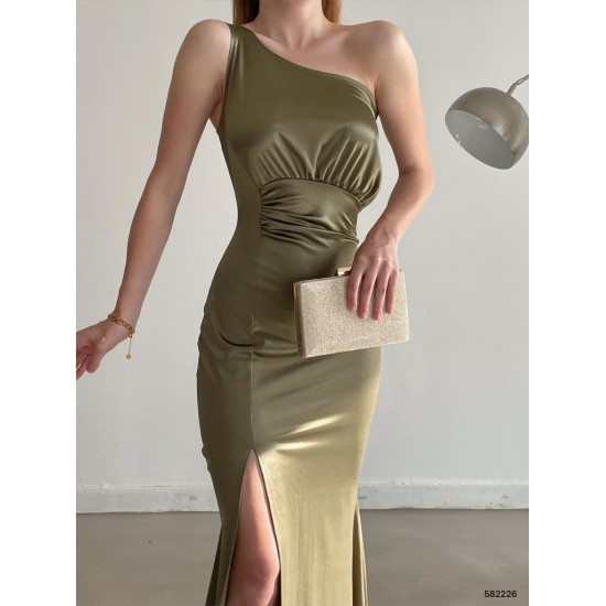 119113 khaki Evening dress