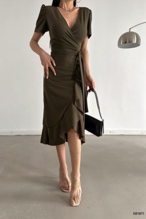 119126 TOPTAN HAKİ ELBİSE