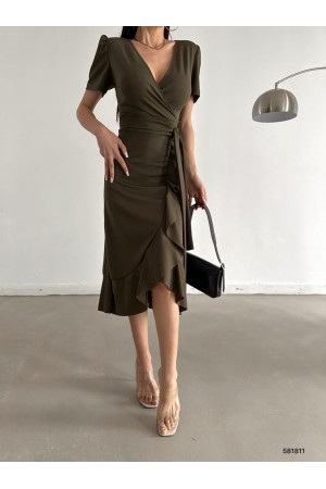 119126 TOPTAN HAKİ ELBİSE