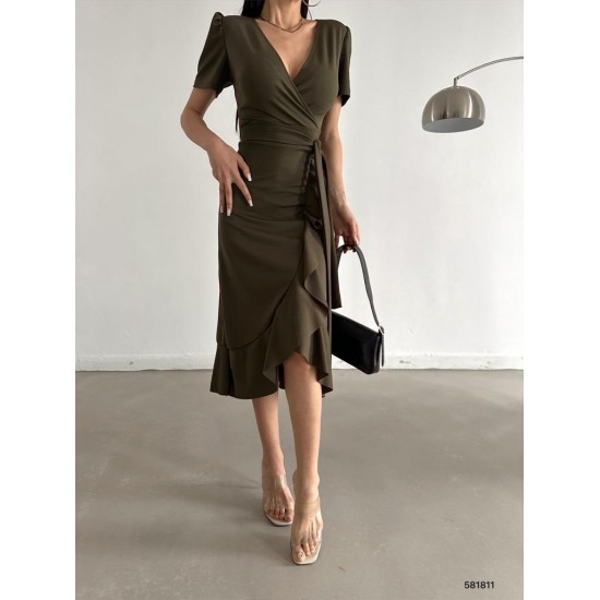 119126 TOPTAN HAKİ ELBİSE