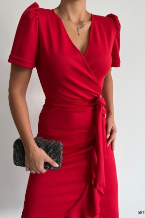 119128 TOPTAN KIRMIZI ELBİSE