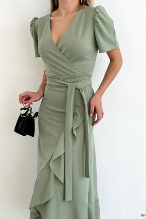 119133 TOPTAN SU YEŞİL ELBİSE