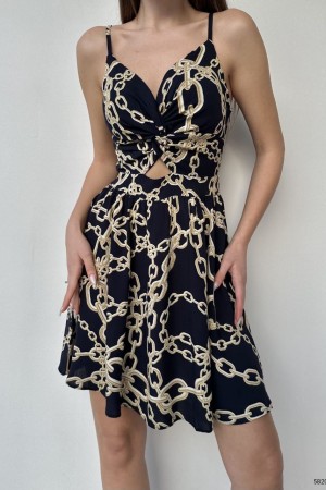 119215 TOPTAN DESENLİ ELBİSE