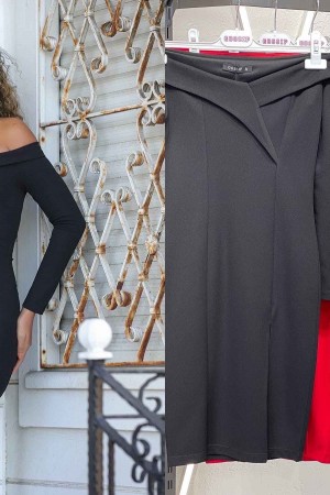 141647 TOPTAN SAKS ELBİSE