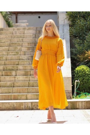 141664 TOPTAN SARI ELBİSE