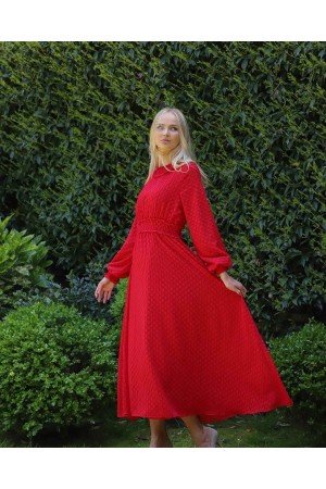 141666 TOPTAN KIRMIZI ELBİSE