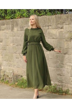 141667 TOPTAN HAKİ ELBİSE