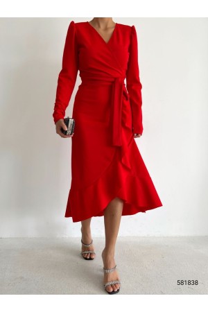 141946 TOPTAN KIRMIZI ELBİSE