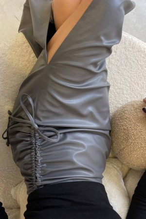 141994 TOPTAN GRİ ETEK