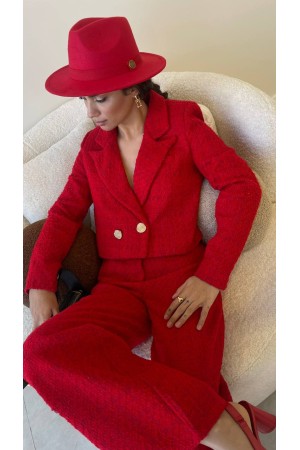 142006 TOPTAN KIRMIZI PANTOLON TAKIM