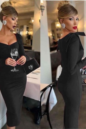 142112 TOPTAN SİYAH ELBİSE