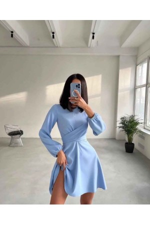 142118 TOPTAN MAVİ ELBİSE