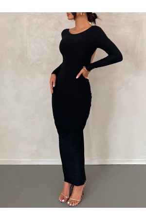 143128 TOPTAN SİYAH ELBİSE