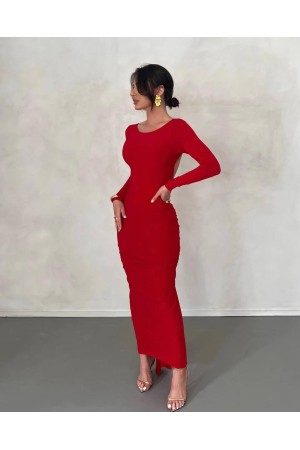 143129 TOPTAN KIRMIZI ELBİSE