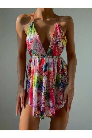 143804 TOPTAN DESENLİ ELBİSE