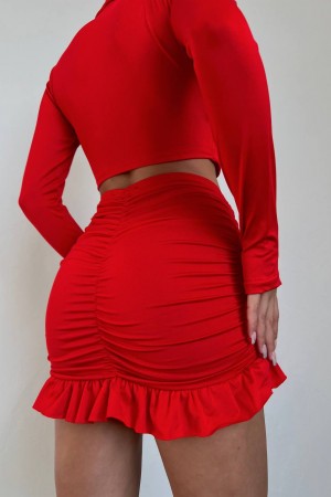 143811 TOPTAN KIRMIZI ETEK TAKIM