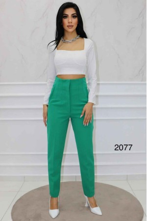 143861 TOPTAN ZÜMRÜT YEŞİL PANTOLON