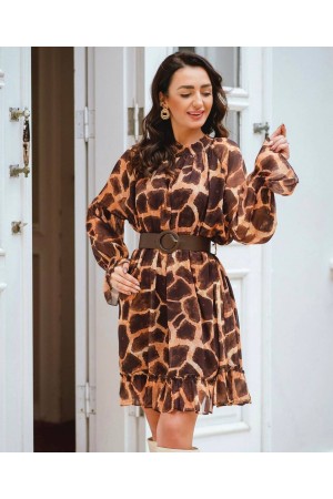 144086 TOPTAN DESENLİ ELBİSE