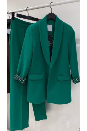 144088 TOPTAN YEŞİL PANTOLON TAKIM