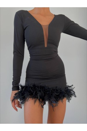 144245 TOPTAN SİYAH ELBİSE