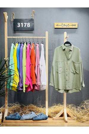 144295 TOPTAN TURUNCU GÖMLEK