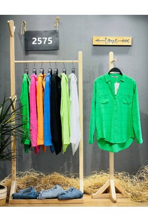 144299 TOPTAN YEŞİL GÖMLEK